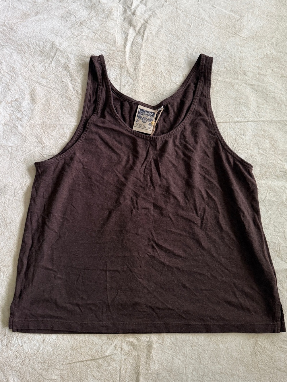Jungmaven Cropped Tank in Coffee Bean